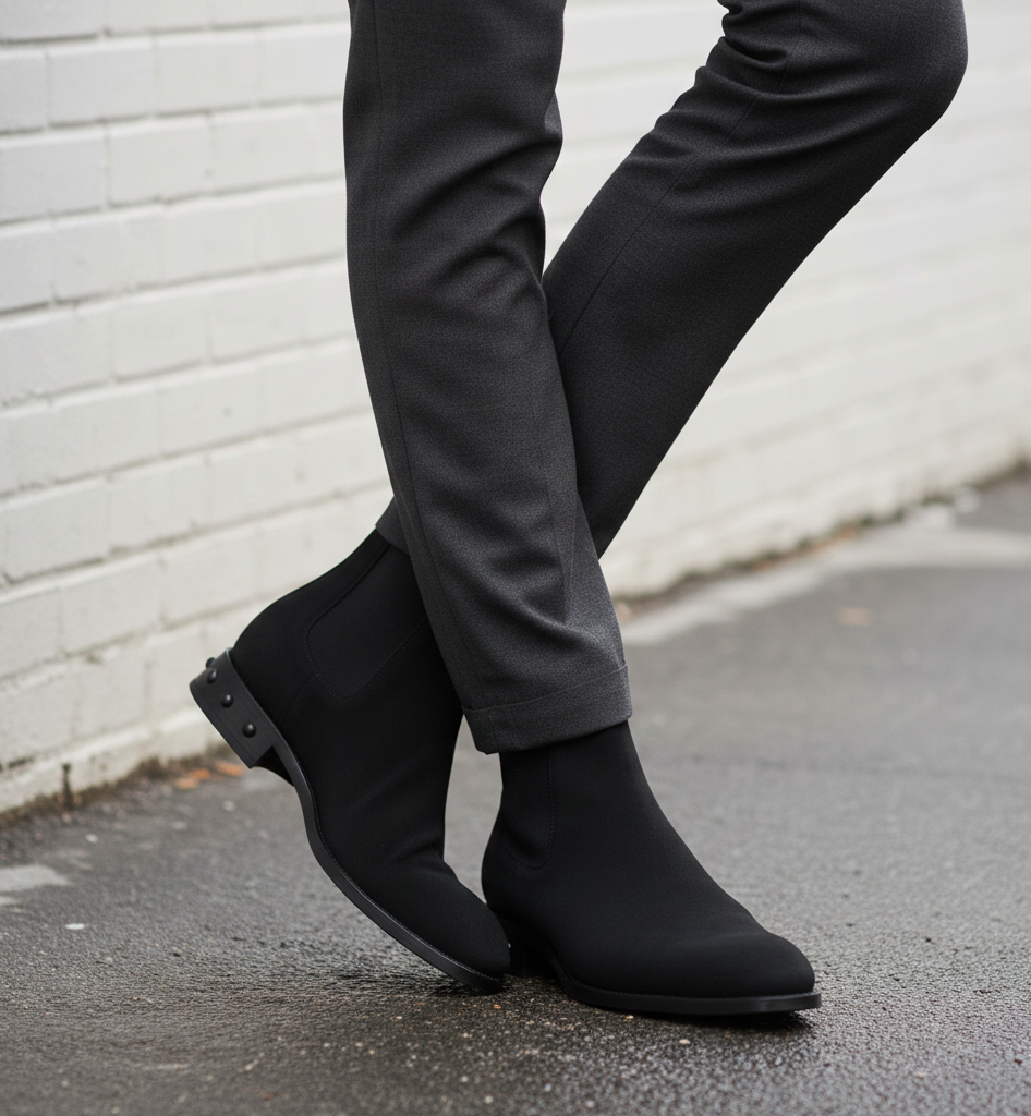 Coal Suede Leather Chelsea Boots