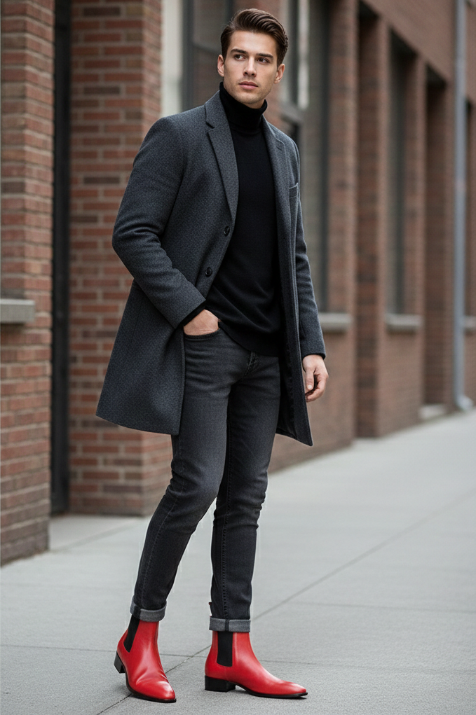 Chelsea Boot - Red Leather
