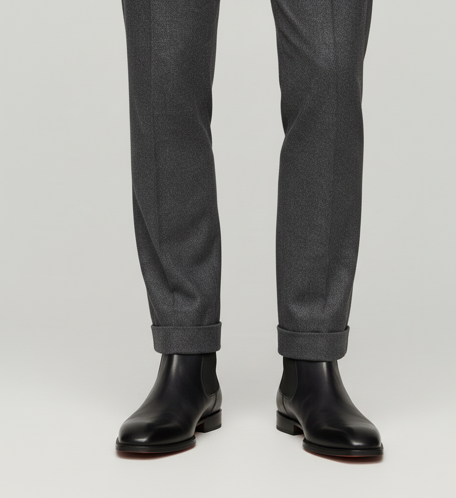 Black Capri Leather Chelsea Boots