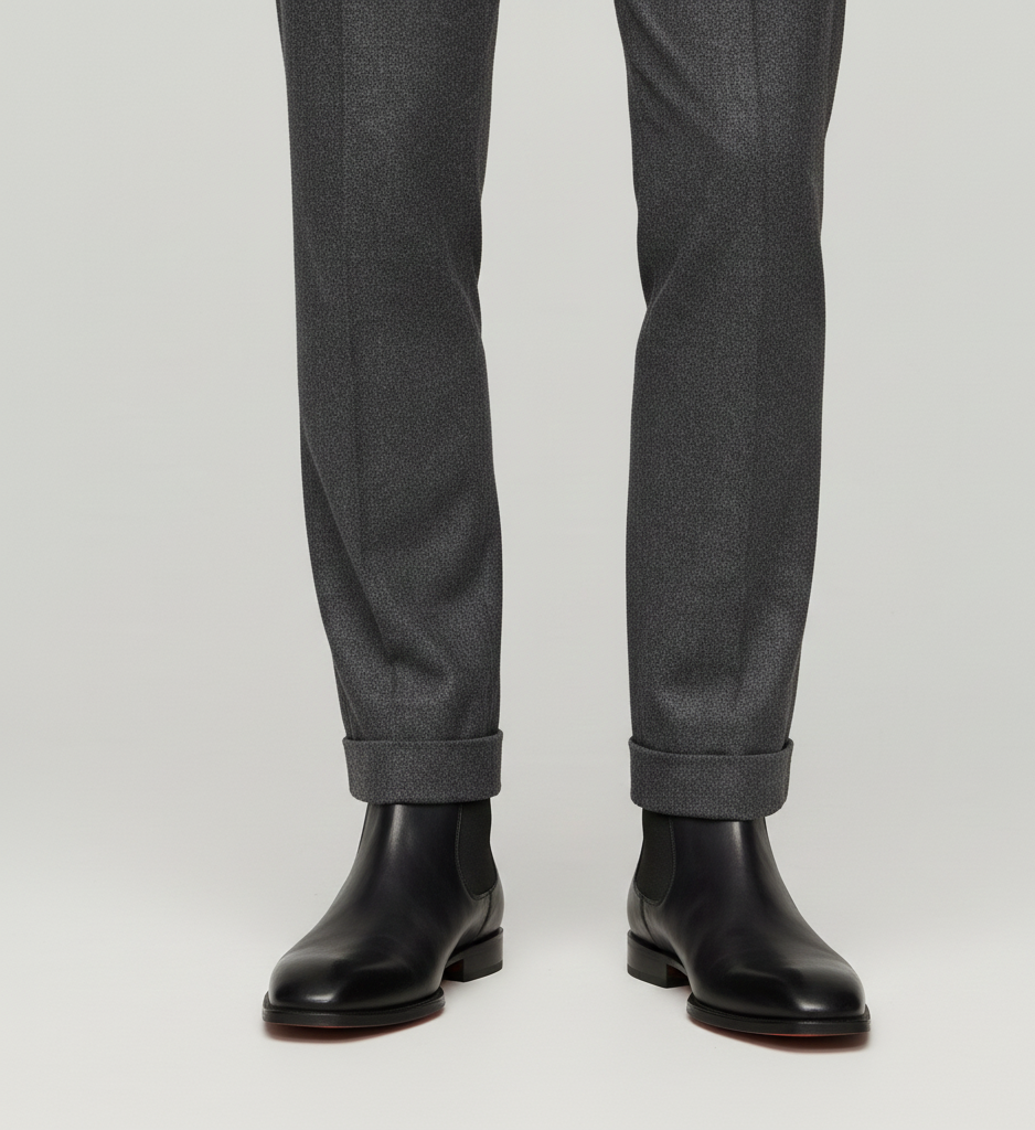 Black Capri Leather Chelsea Boots