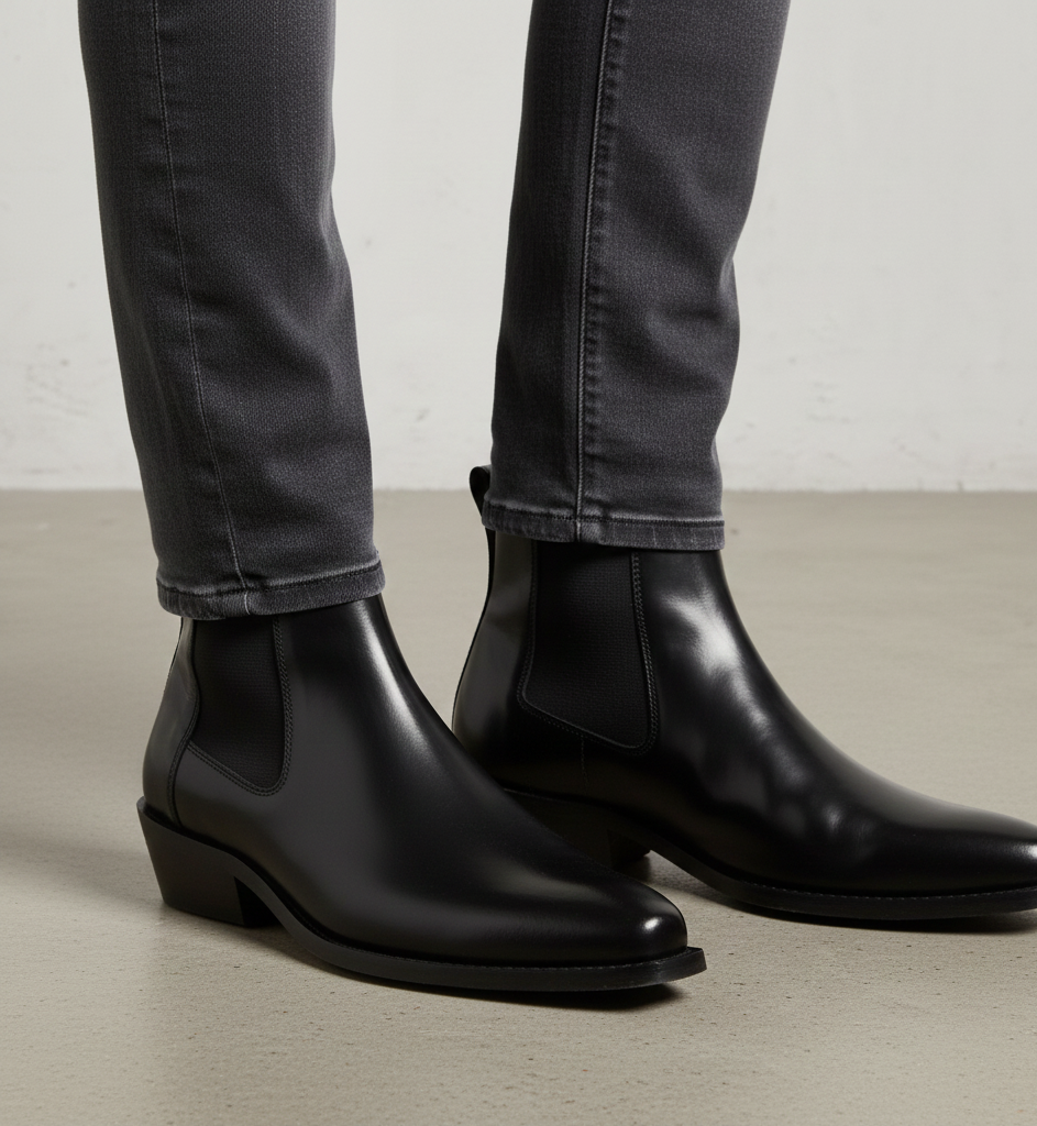 Cyphre Pointed Chelsea Leather Boots
