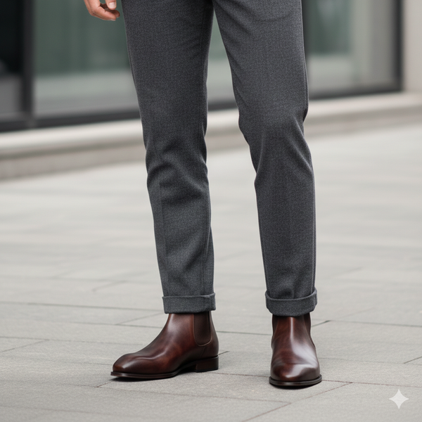 Dark Chelsea Mens Leather Boots