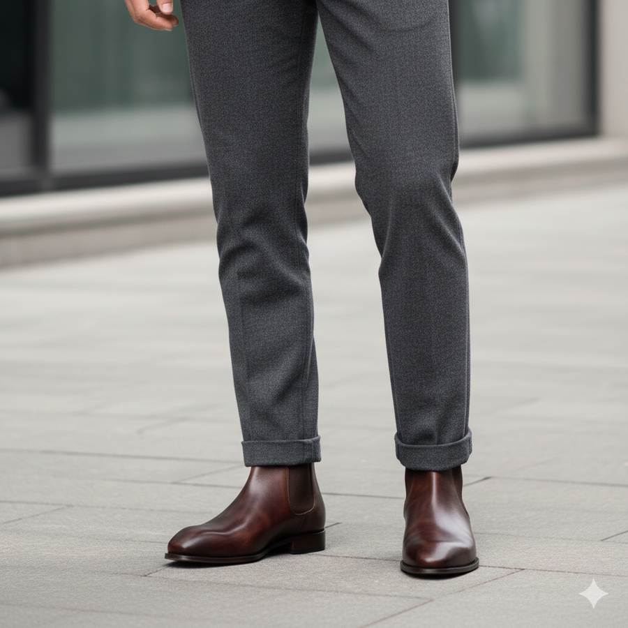 Dark Chelsea Men's Leather Boots