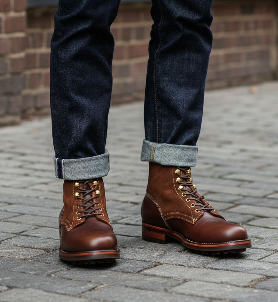 Premium Leather Lace Up Combat Ankle Boots
