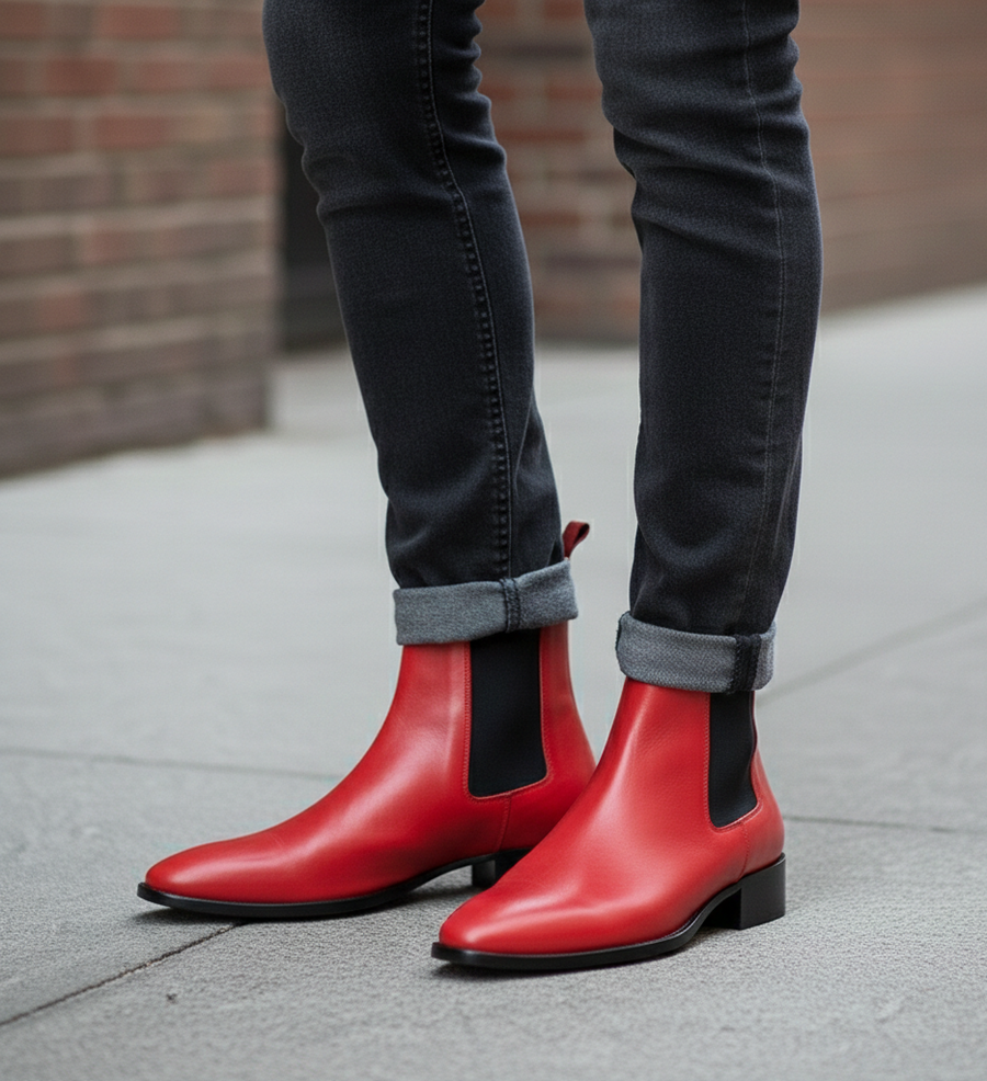 Chelsea Boot - Red Leather