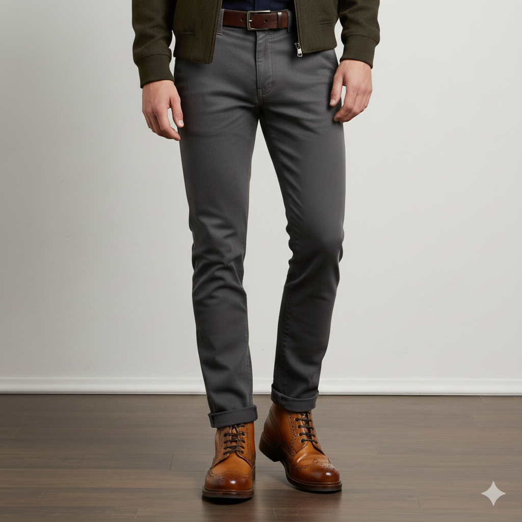 Leather Lace Up Wingtip High Ankle Tan Boot