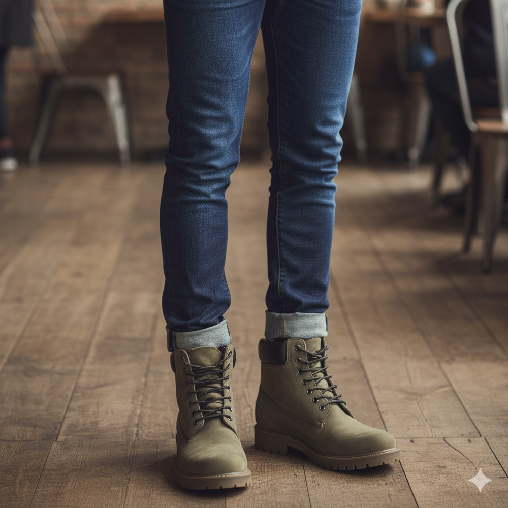 Urban Leather Lace Up High Ankle Boot