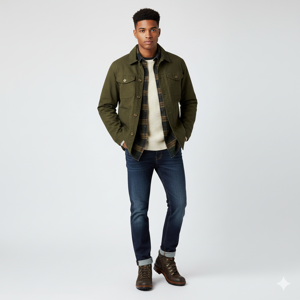 Leather Lace-Up Mid Top Ankle Boots For Men