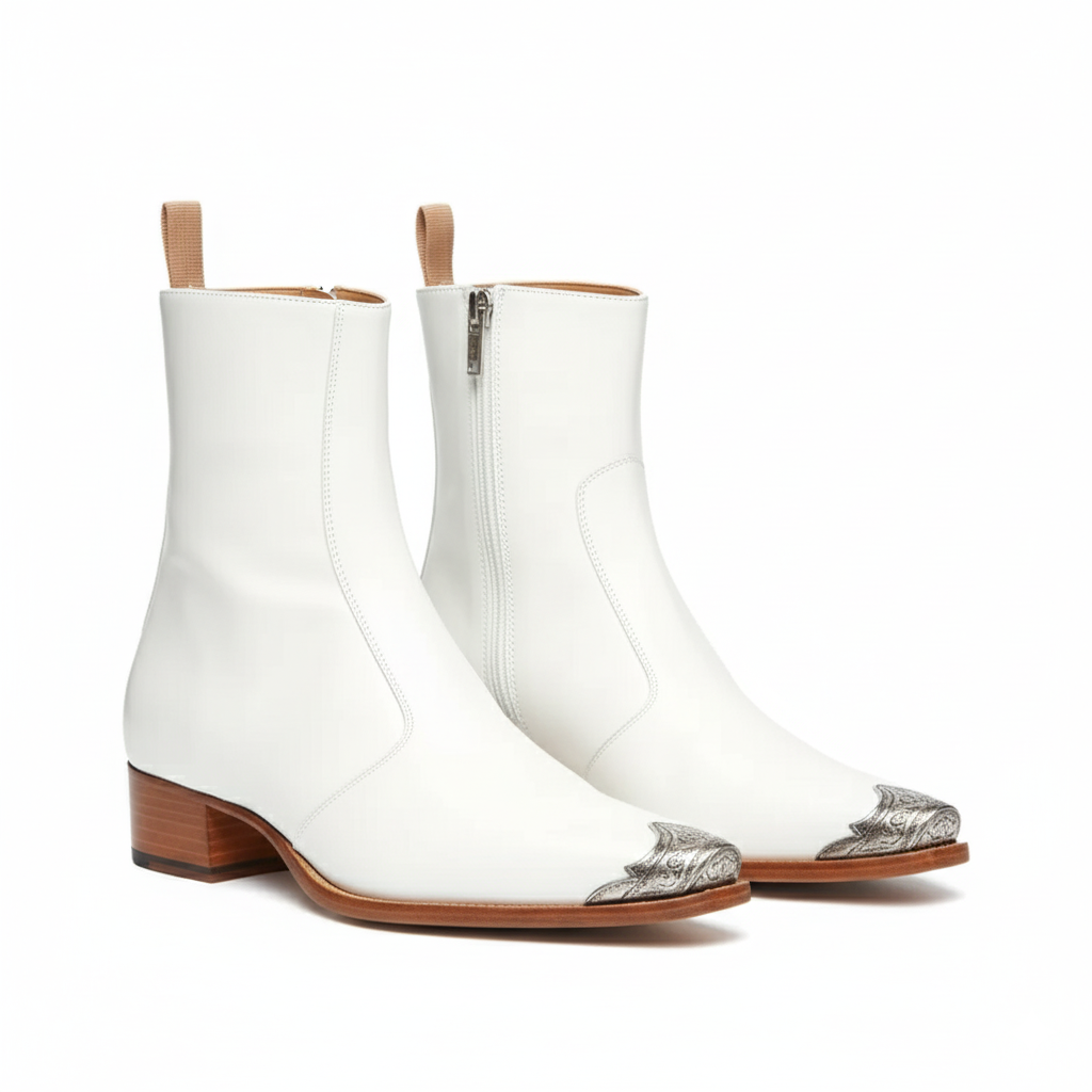 Side Zip Boot with Silver Toe