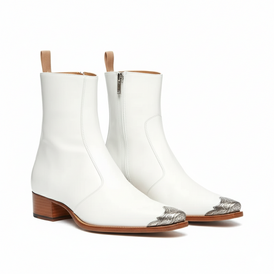 Side Zip Boot with Silver Toe