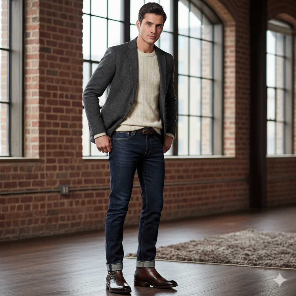 Men's Dark Brown Lace up Ankle Boot