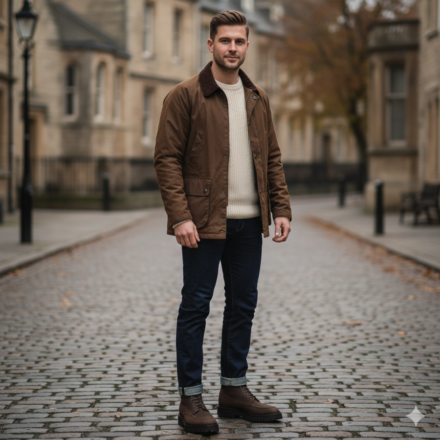 Men Handmade Leather Derby Brown Ankle Boot
