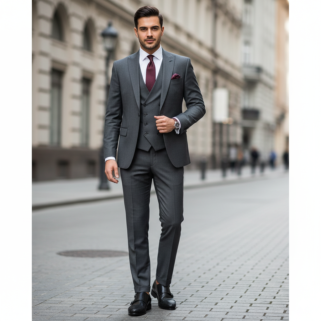 Double Monk Woven Leather Cap-Toe Black Shoe