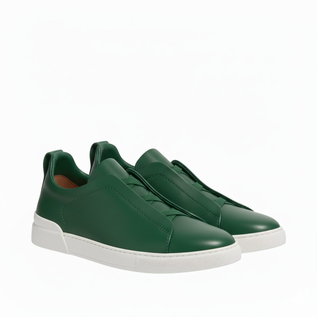 Luxury Edition Triple Stitch Leather Tan Sneaker for Men's