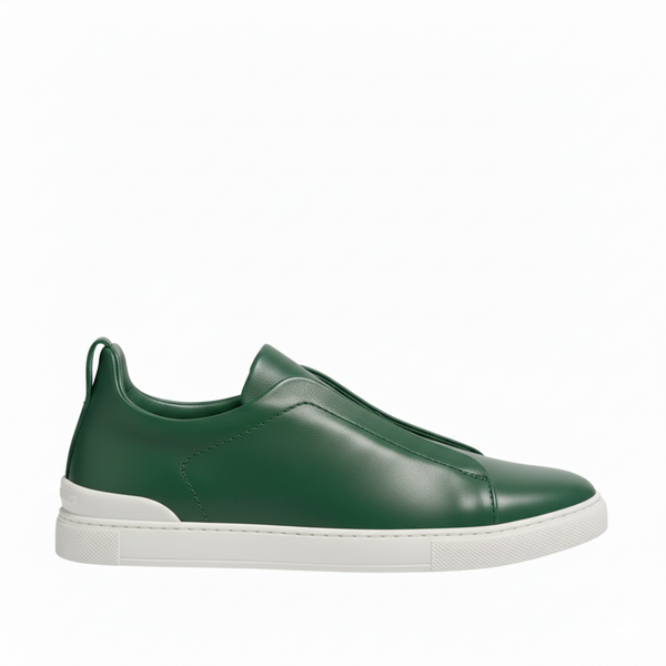 Luxury Edition Triple Stitch Leather Sneaker for Mens - Green