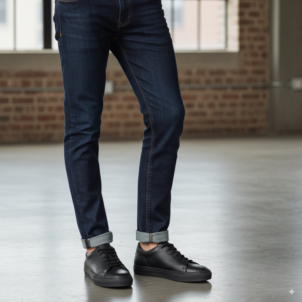 Vegan Leather Low Top Sneakers Black