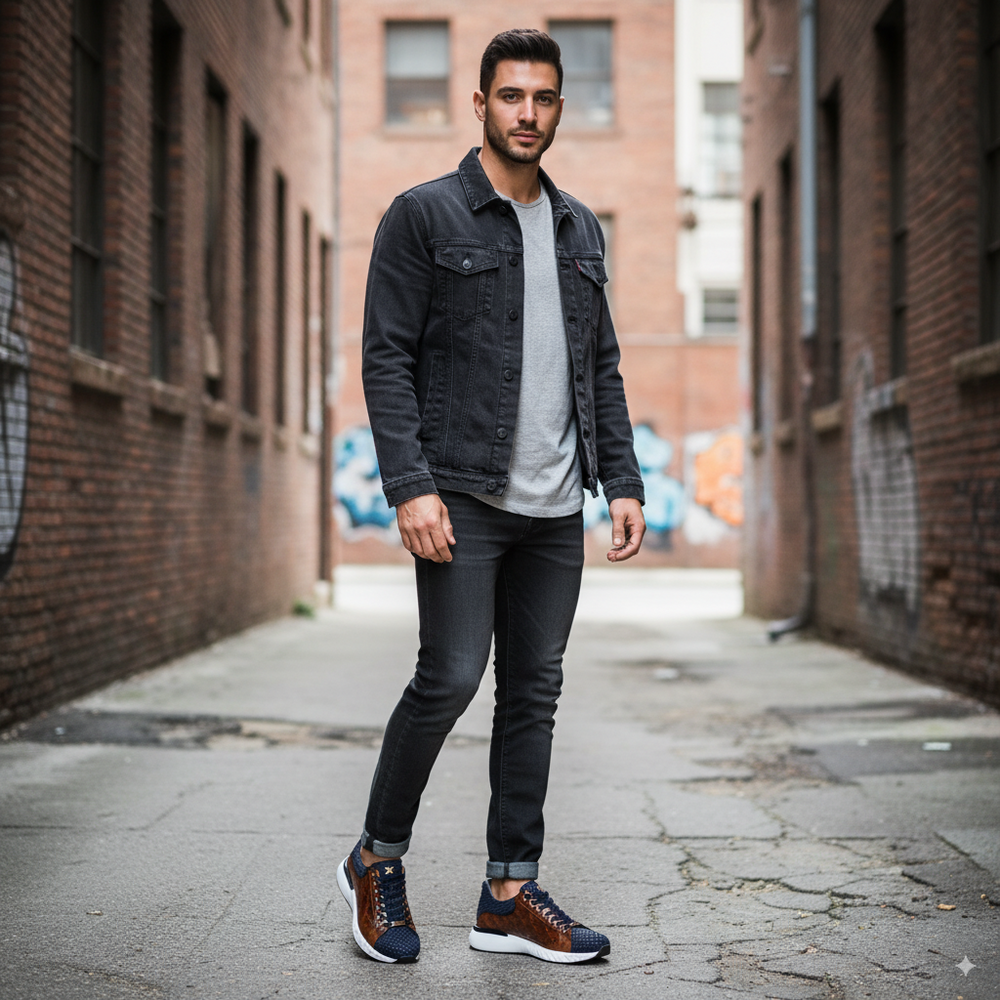 Caesars Leather High-Top Sneaker for Men