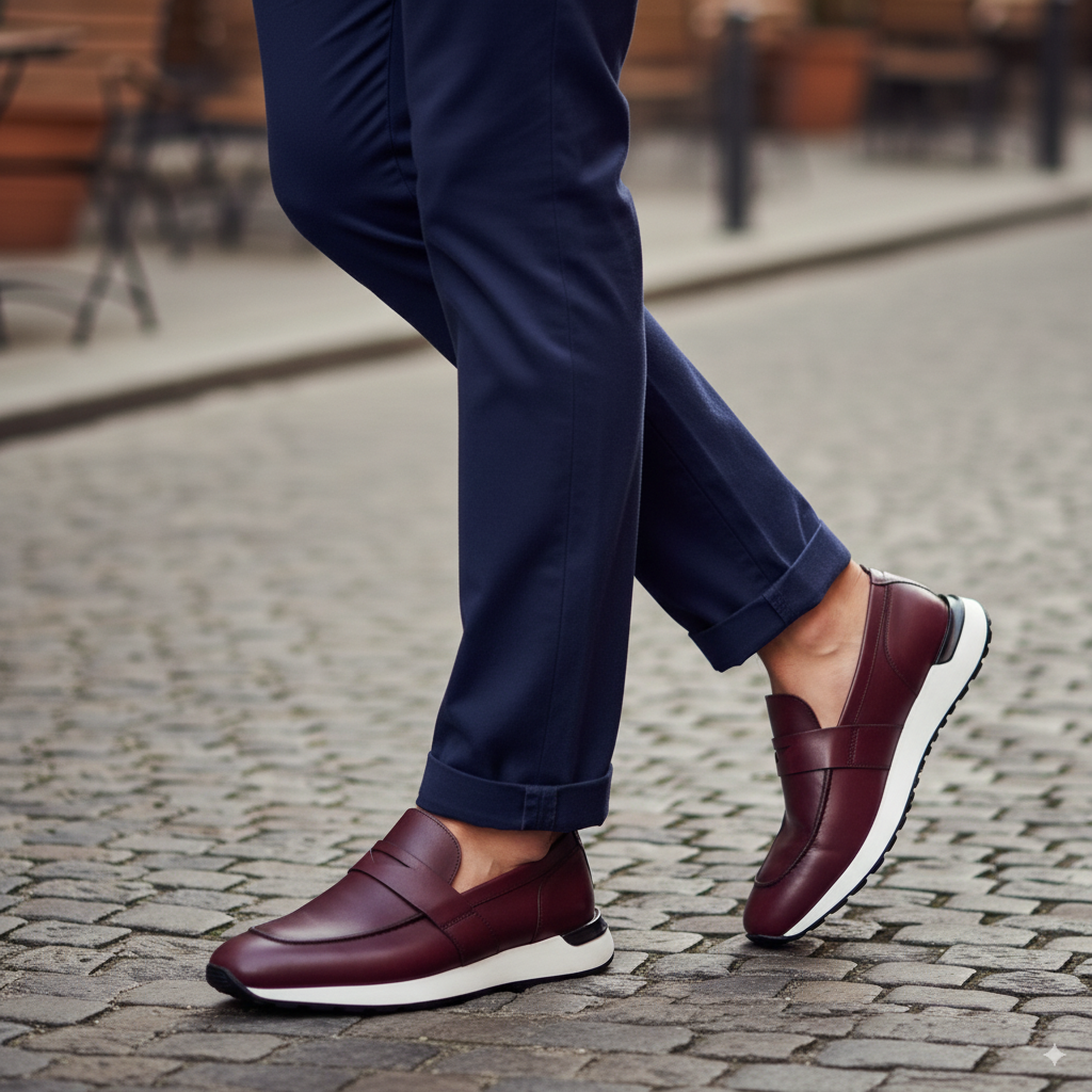 Wine Leather Men's Loafers