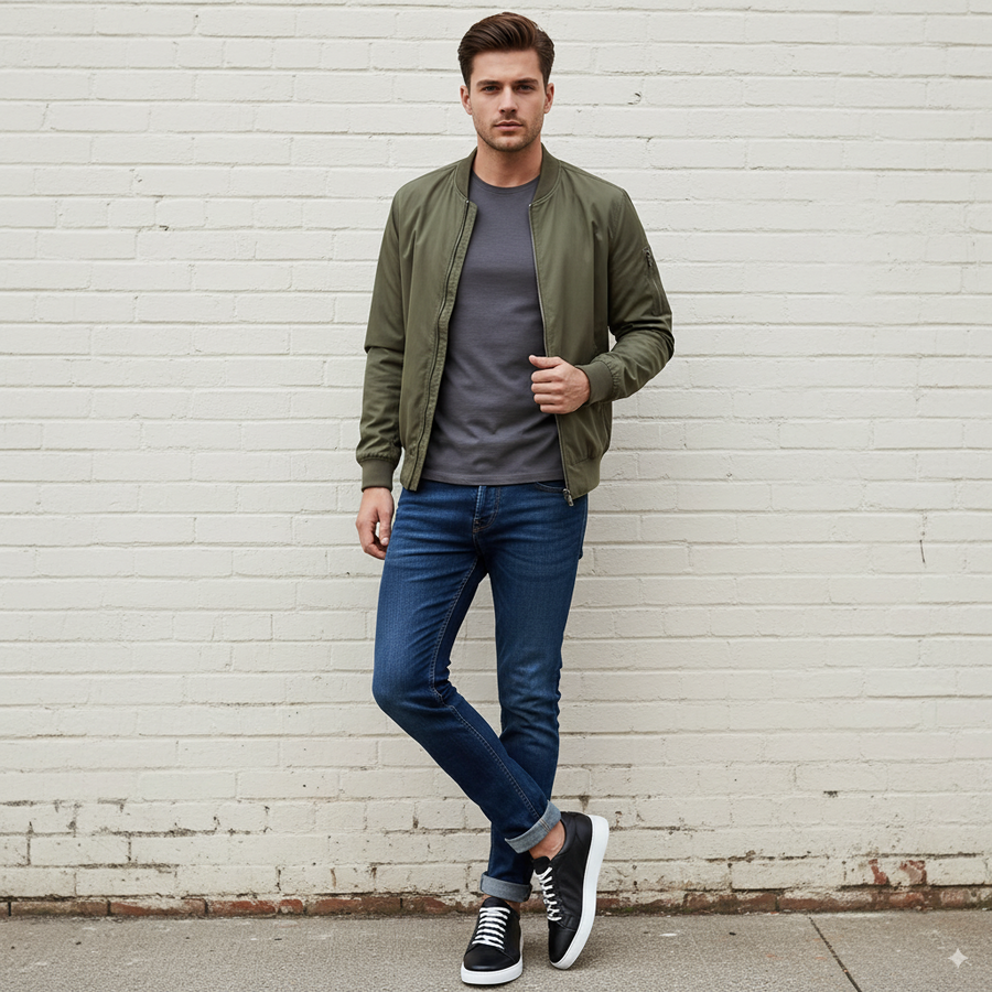 Smooth Black Leather Sneaker