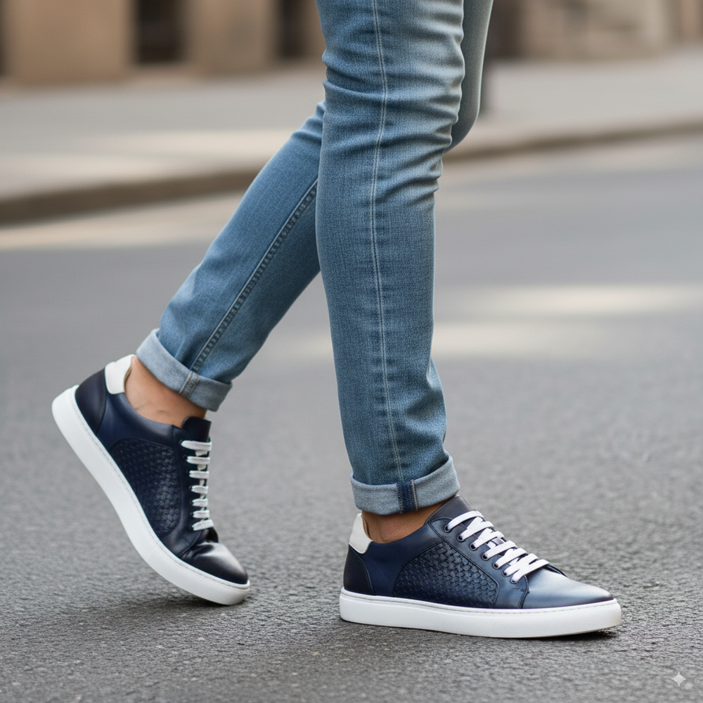Men's Casual Trainer In Woven Leather