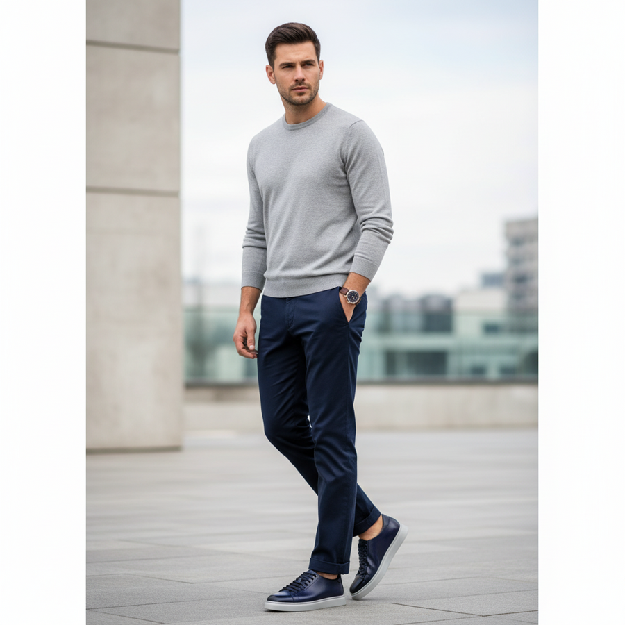 Men s Blue Casual Lace up Sneaker Shoe