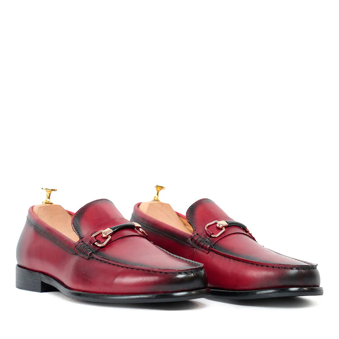 Glen Horse Bit Coffee Slip On Loafers