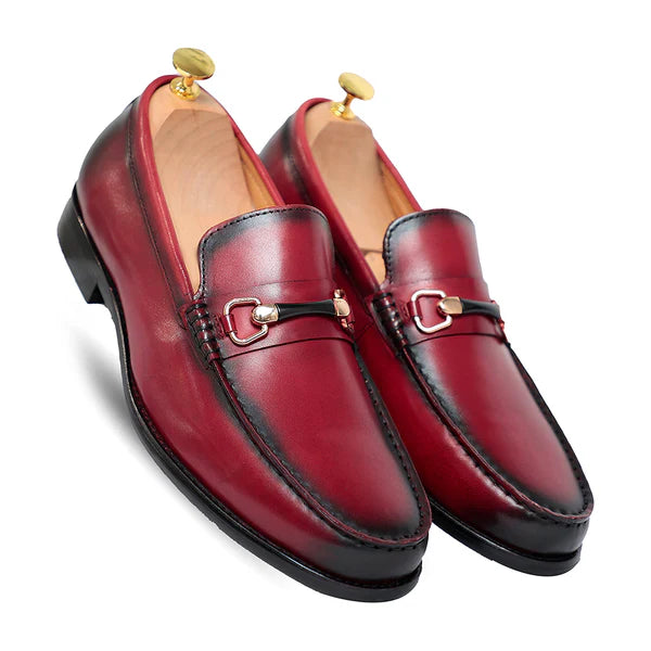 Glen Horse Bit Coffee Slip On Loafers