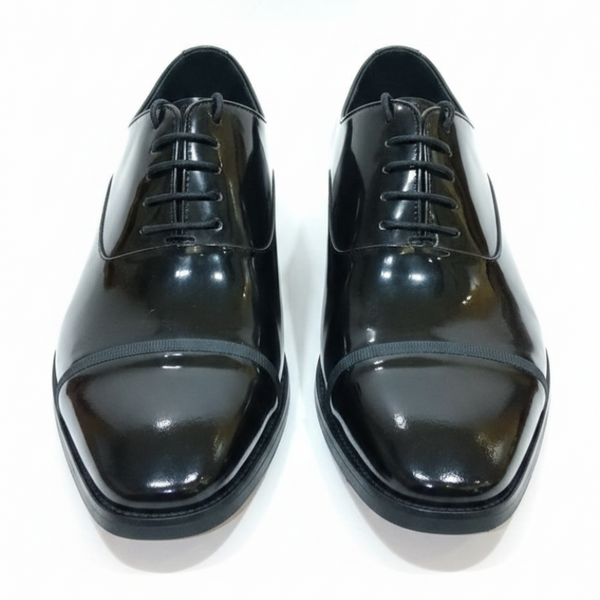 Gloss Patent Cap-Toe Italian Oxford Shoes