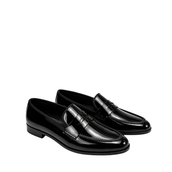 Gloss Noir Braided Luxury Patent Loafer