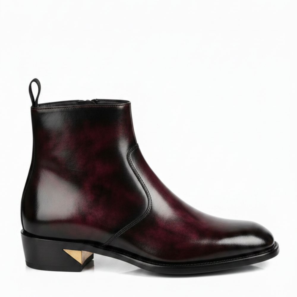 Glossy Hand-finished Italian Leather Chelsea Boots