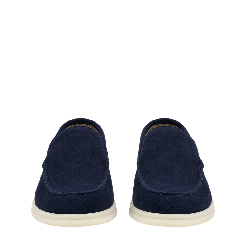 Gray Suede Unlined Loafers