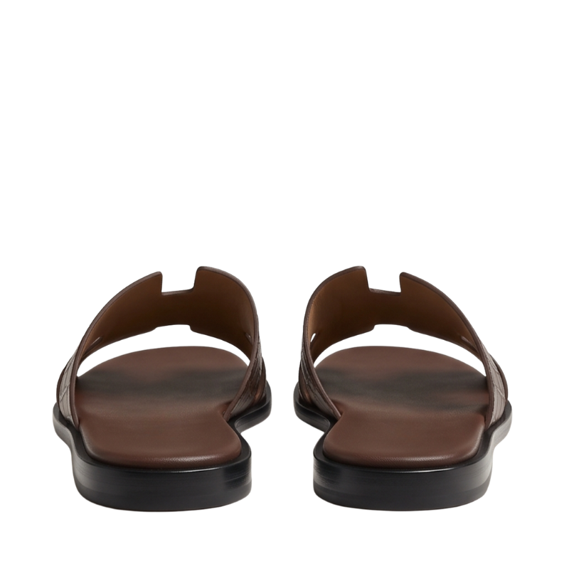 H Style Crocodile Embossed Leather Slipper