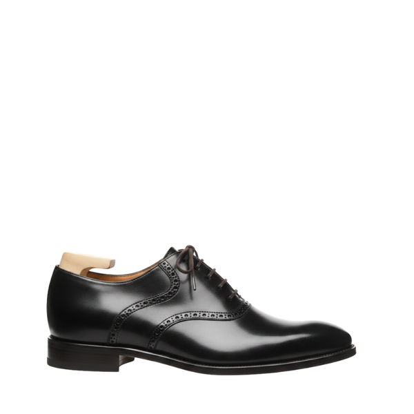 Handcrafted Luxury Italian Brogue Oxford Shoes - Black