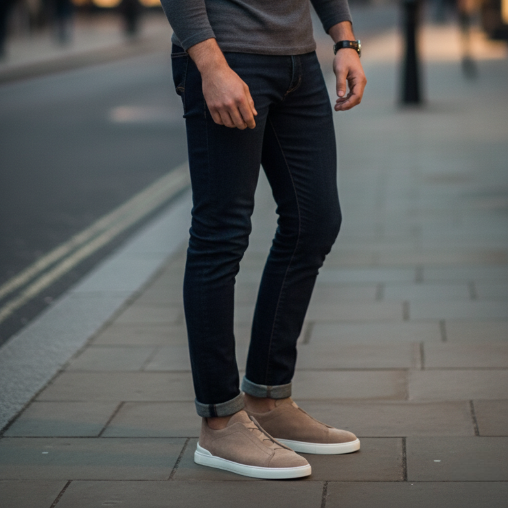 Handmade Suede Triple Stitch Sneaker