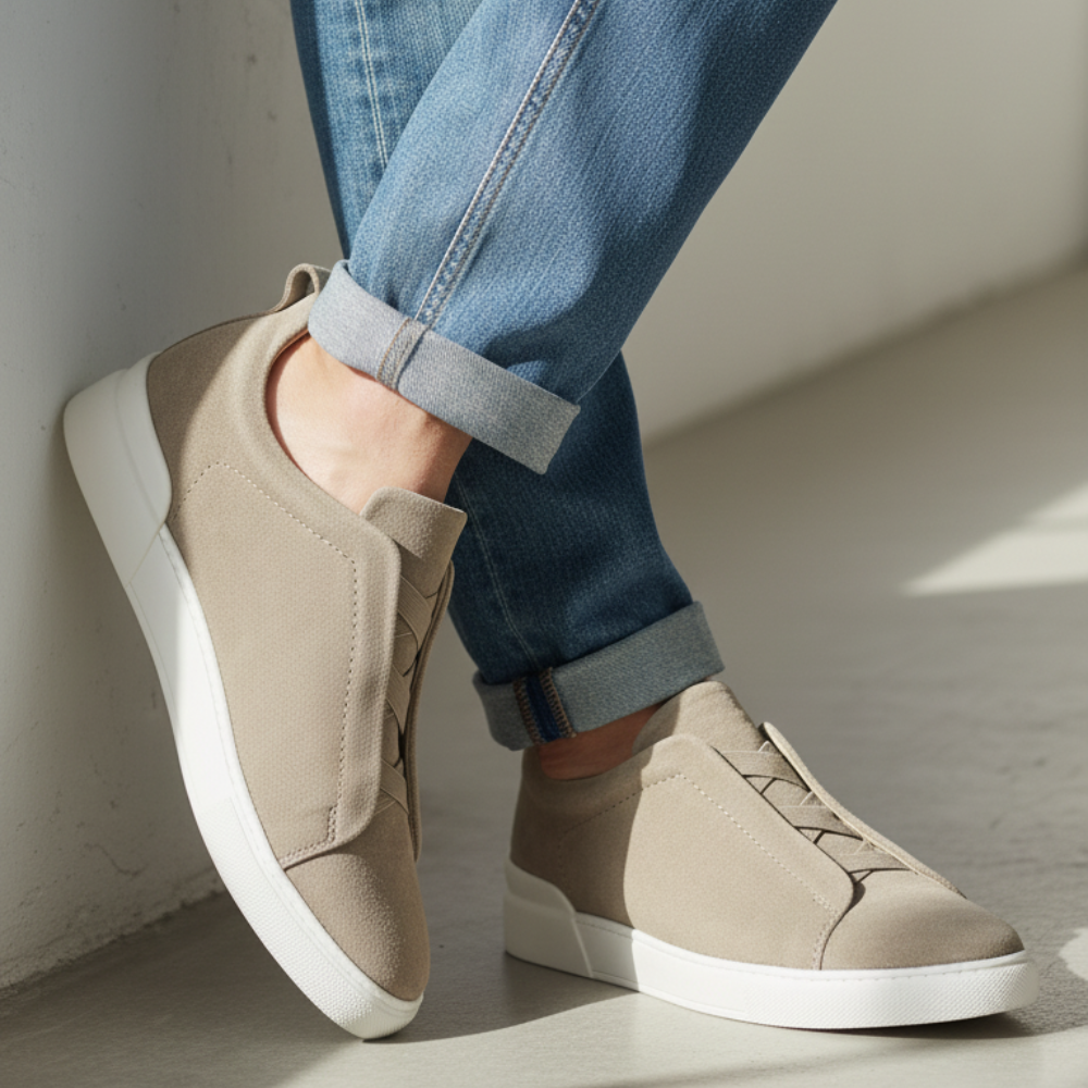 Handmade Suede Triple Stitch Sneaker