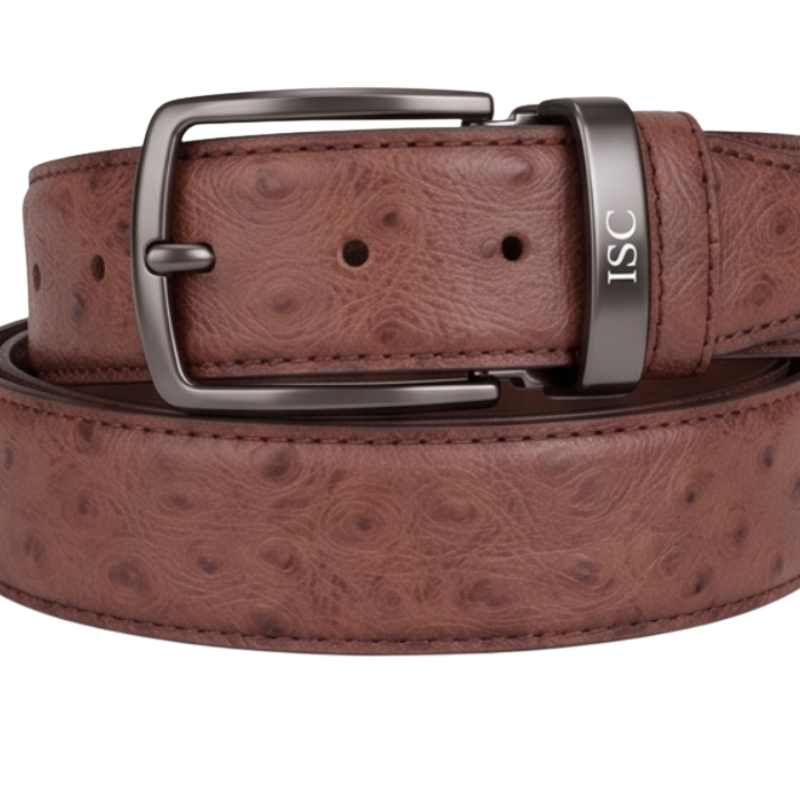 Heritage Ostrich Grain Genuine Leather Belt