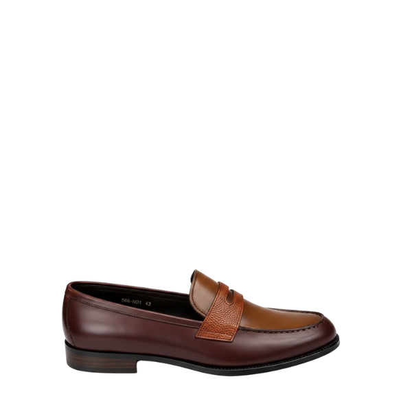 Heritage Contrast Two‑Tone Leather Loafers