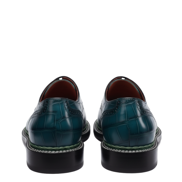 Mens Emerald Croc Patina Oxford