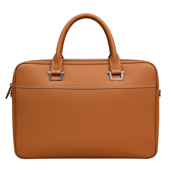 Sandstone Textured Leather Briefcase