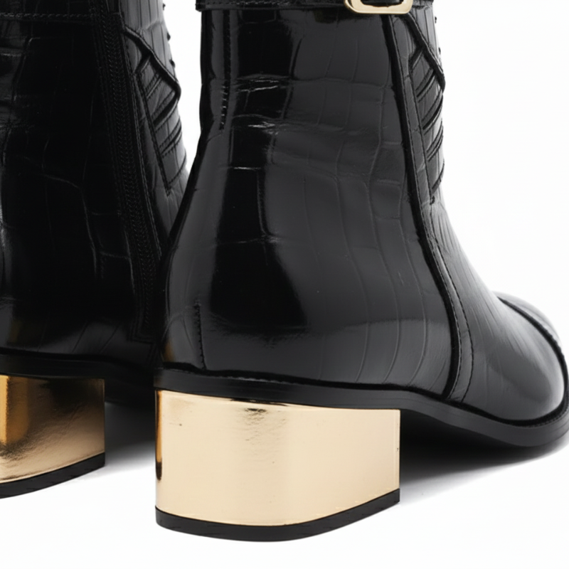 Mens Croco Luxe Buckle Boots