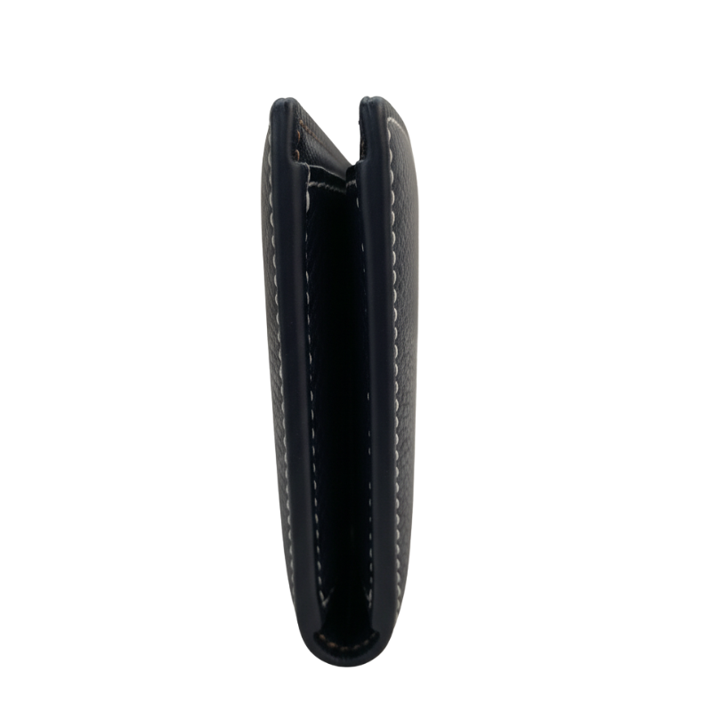Noir Stitch Textured Leather Wallet