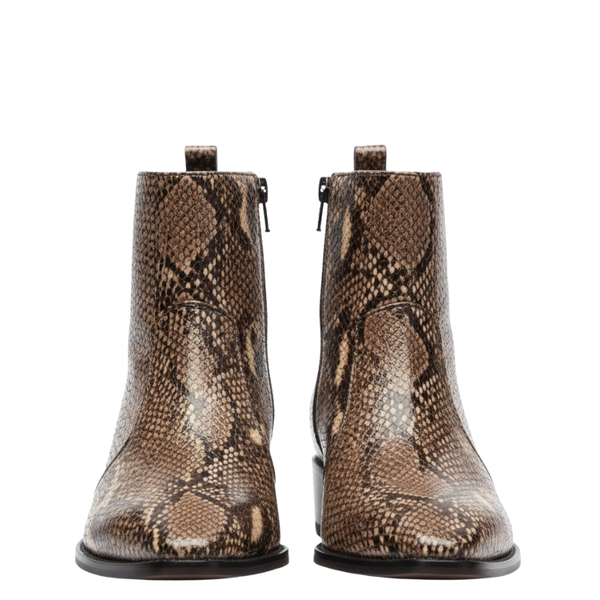 Snakeskin Pointed Ankle Boots