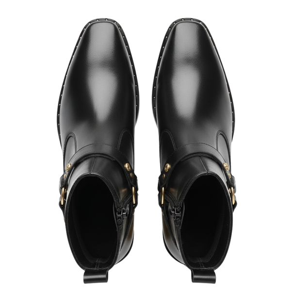 Luxury Noir Grace Gold Plated Heel Boot
