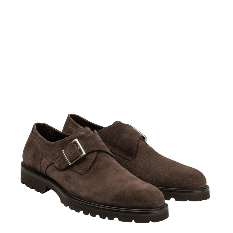 Men's suede single Monk Strap Buckle Shoes