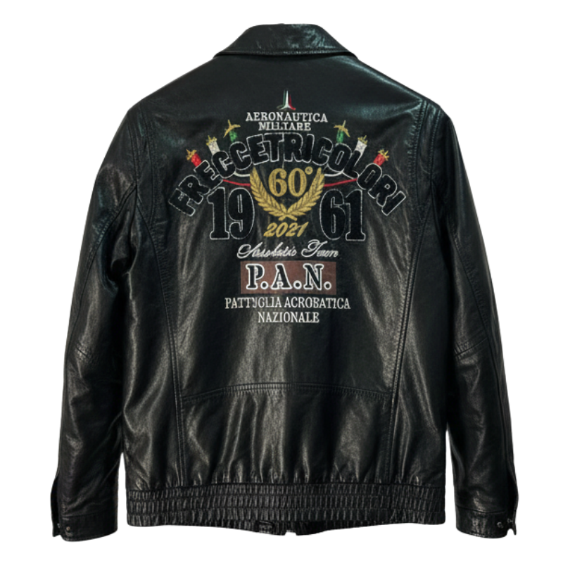 Aero Rank Patch Command Leather Jacket