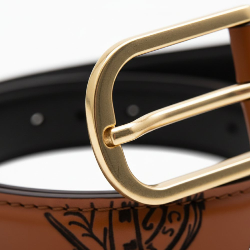 Scripted Elegance Gold Buckle Belt
