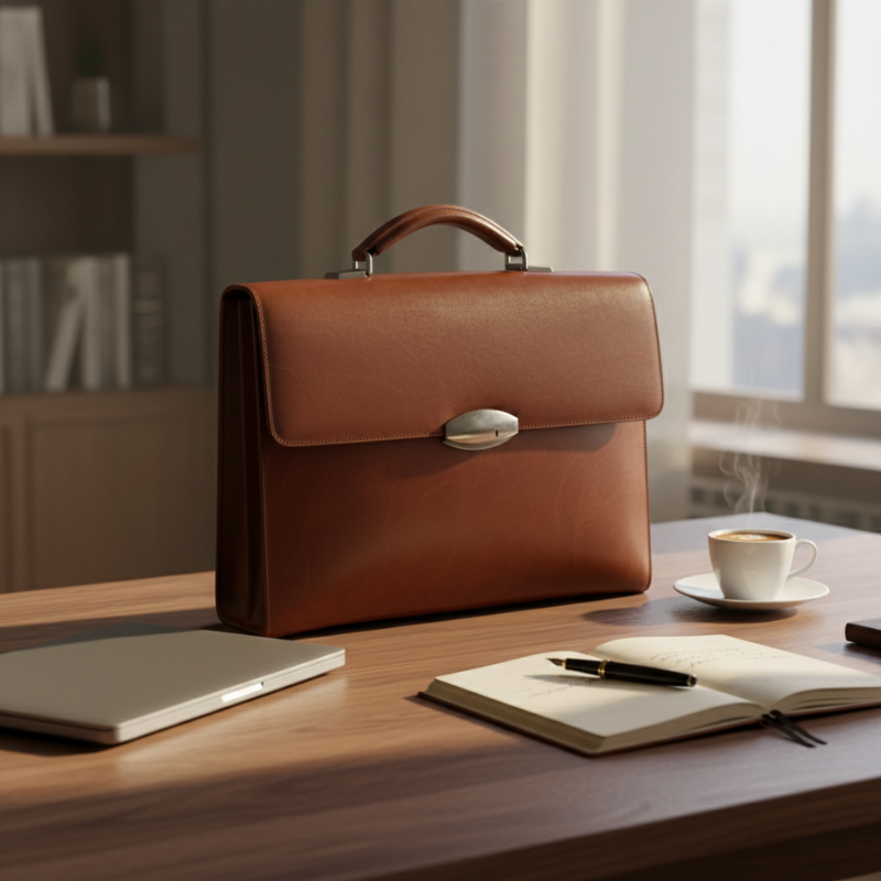 Sable Accord Leather Briefcase