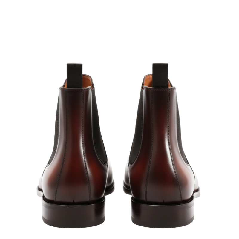 Auburn Cap-Toe Leather Chelsea Boots
