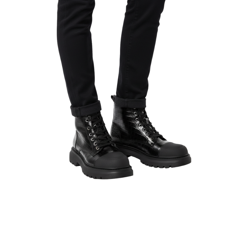 Tread Croc High-Top Ankle Boots