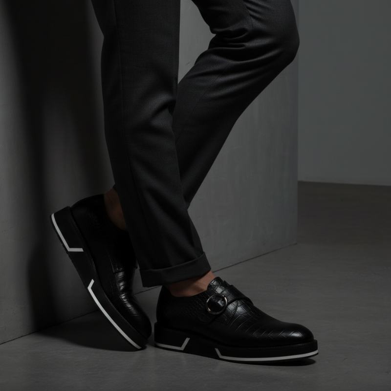 Luxury Croc Noir Monk